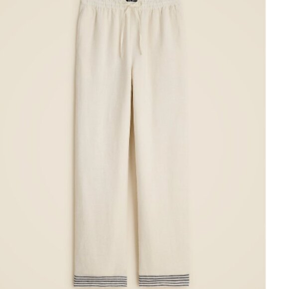 J.Crew Petite new Soleil pant in striped linen, Ivory size SM - Picture 1 of 3